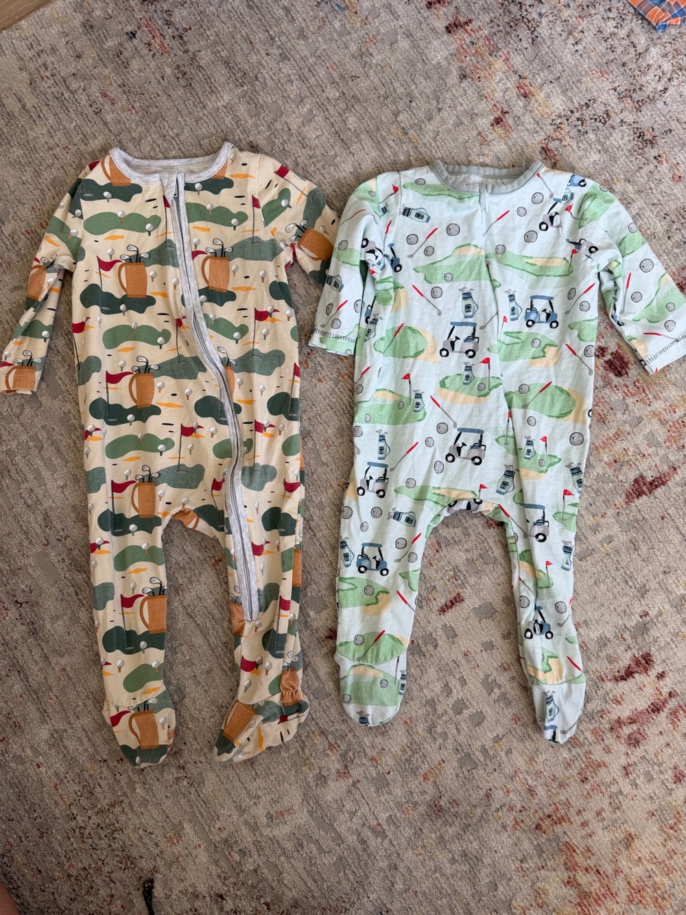 Mud Pie Baby Golf Footed Pajamas Bundle 3-6M 6-9M
